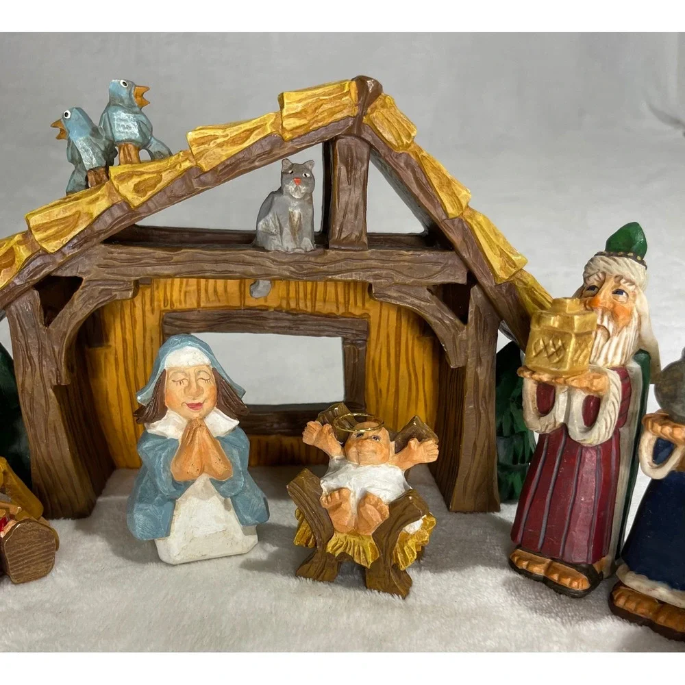 Rare David Frykman Nativity Set Away In A Manger & Follow The Star 15 Pieces